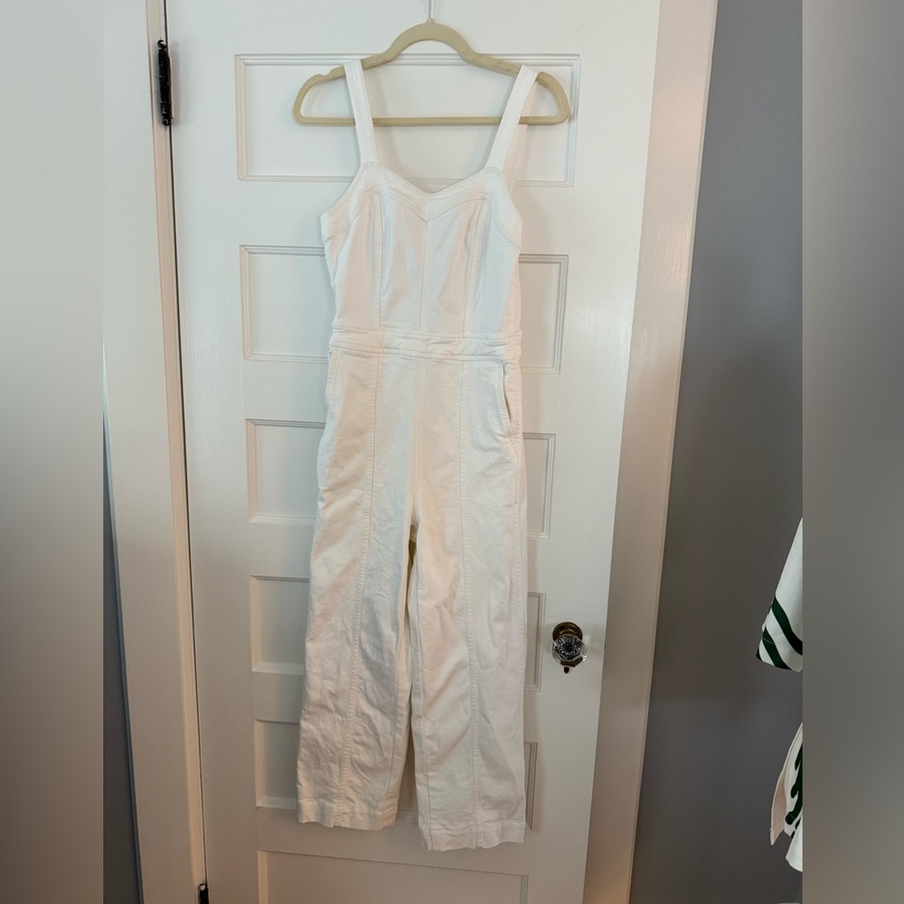 Madewell White Denim Jumpsuit
